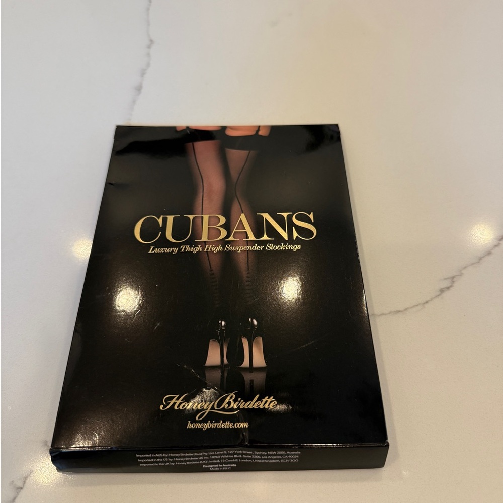 Honey Birdette Black Cubans Stockings